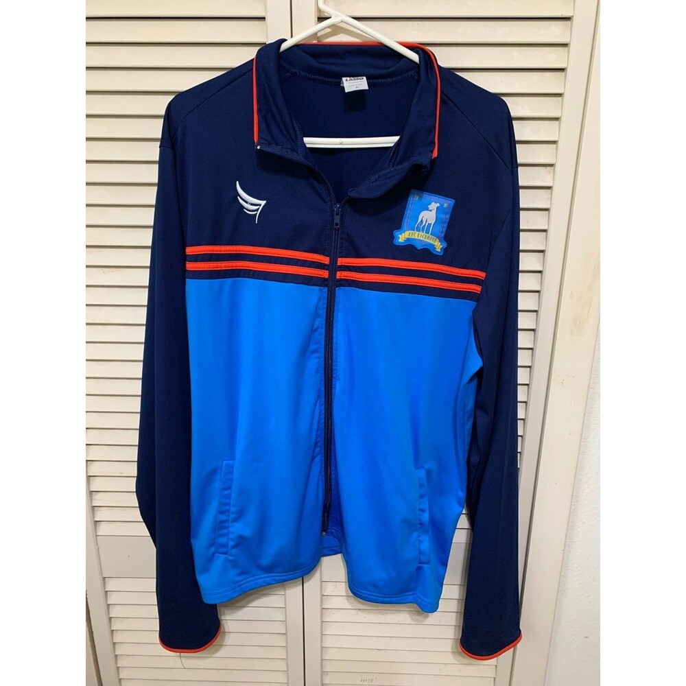 Ted Lasso Track Jacket Mens XL Blue AFC Richmond Full Zip Soccer Colorblock